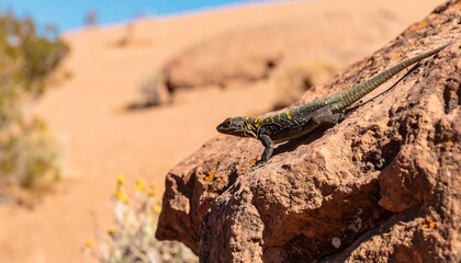 Lizard on desert rock