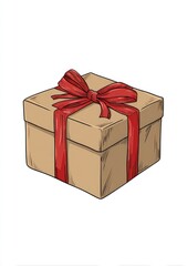 Obraz premium Gift box with red ribbon