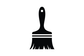 Black silhouette of a flat paint brush