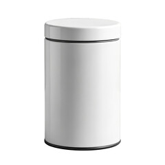 Modern White Cylindrical Storage Container; Clean Minimalist Design; Kitchen or Bathroom Organization.