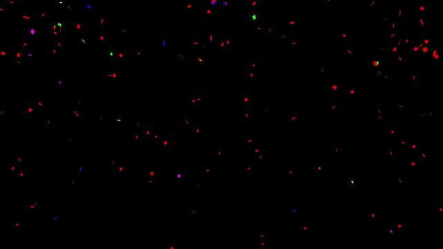 colorful fairy unicorn confetti rain isolated on transparent background animation, alpha channel birthday party and anniversary celebration overlay motion design celebration, anniversary, 