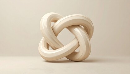 Fototapeta premium Abstract beige knot. Geometric form