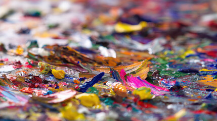 Obraz premium Colorful explosion of paint splatters creates vibrant patterns on a canvas showcasing artistic expression and creativity