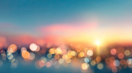 Blurry city sunset view. Soft focus