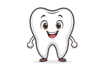 3d a smiling tooth, cute dental mascot for health and hygiene concepts