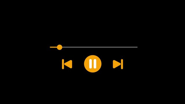 Music play bar or music loading bar animation. play pause icon. social media timeline bar.