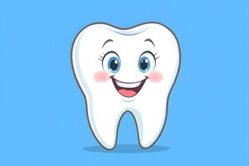 3d a smiling tooth, cute dental mascot for health and hygiene concepts