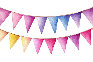 Watercolor Pastel Bunting Banner Festive Decoration