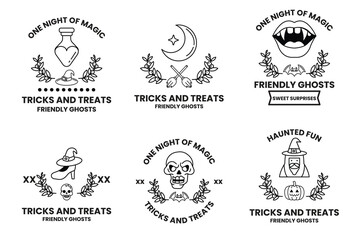 A collection of Halloween themed stickers