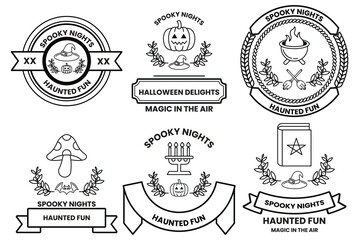 A collection of Halloween themed stickers