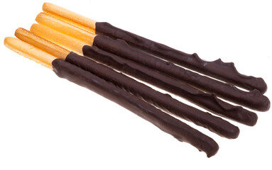 Biscuit stick with chocolate cream isolated