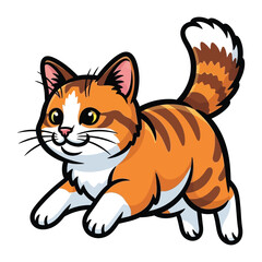 Playful Kitten: A charming ginger tabby kitten, captured in a vibrant illustration, exudes joy and playfulness, its eyes sparkling with curiosity.