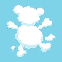 cloud shaped bear silhouette flat color vector illustration template design