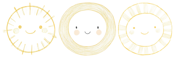 PNG Cute smiling clock faces, element set on transparent background