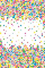 Colorful small squares form a seamless vector background, organized meticulously, suitable for digital art, posters, textile patterns, graphic decoration, and creative design ideas.