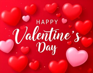 Valentine's Day greeting card with hearts