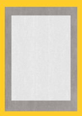 A blank white canvas framed by a gray border and surrounded by a yellow outer frame.