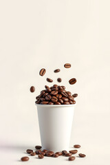 Obraz premium Coffee Bean Cup with Overflowing Roast