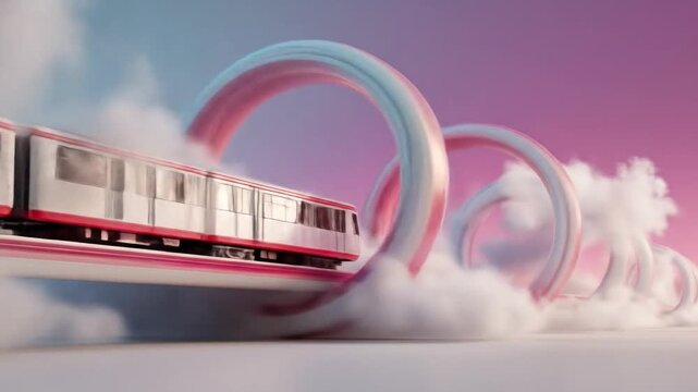 Train through clouds