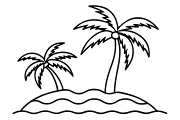 tropical island with palm trees