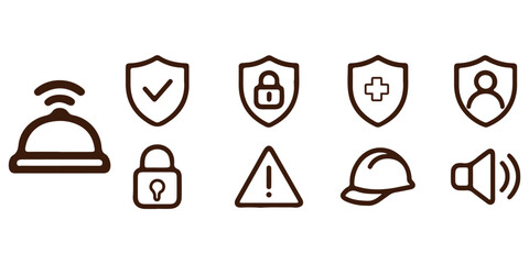 Set of danger triangle vector icon on isolated transparent background, caution, warning icon, exclamation marks, attention, error.