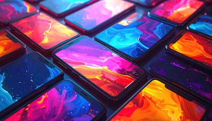 Vibrant Abstract Designs on Modern Smartphones