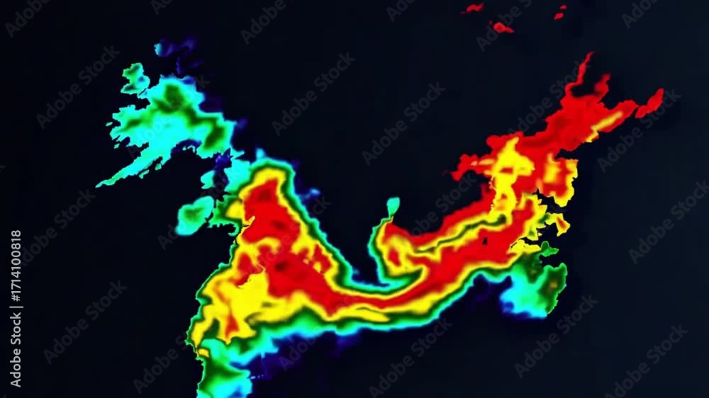 Poster abstract heat map: an abstract heat map visualizes complex data in a stunning array of colors, highl
