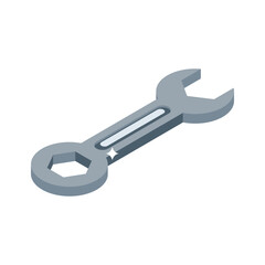 Sleek 3d style icon of open-end spanner tool