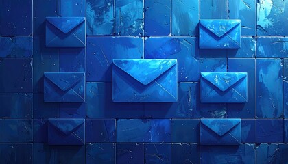 Blue Email Icons on Modern Panel Layout