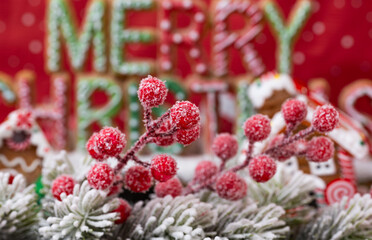 Christmas decoration with  Merry Christmas