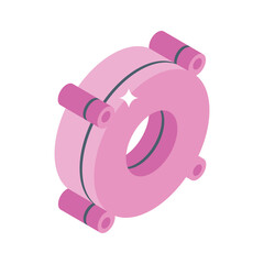 Trendy 3d style icon of cracked pipe leakage