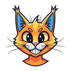 Animated cat Illustration: A vibrant and friendly cat is a cute and whimsical design, perfect for adding charm to any project. Perfect for animal-themed designs. 