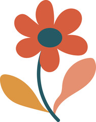 Abstract Flower Shape Doodle Icon, Hand Drawn Floral Symbol, Minimalist Botanical Vector, Simple Blossom Design, Modern Decorative Element, Geometric Petal Illustration