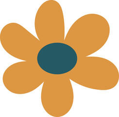 Abstract Flower Shape Doodle Icon, Hand Drawn Floral Symbol, Minimalist Botanical Vector, Simple Blossom Design, Modern Decorative Element, Geometric Petal Illustration