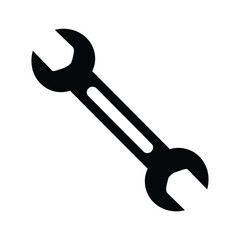 Black silhouette of a double ended wrench on a white background