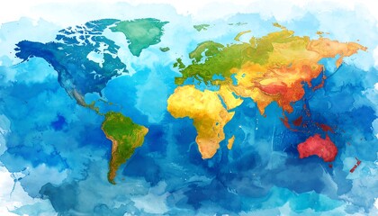 Watercolor world map (3)