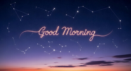 Naklejka premium Wish someone a Good Morning with this stunning constellation message
