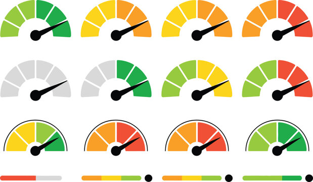 Illustration showing various gauges and progress indicators