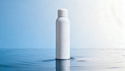 Hydration spraybottle product mockup for skincare studio background minimalist design aqua theme