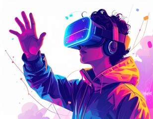 Virtual reality gaming illustration
