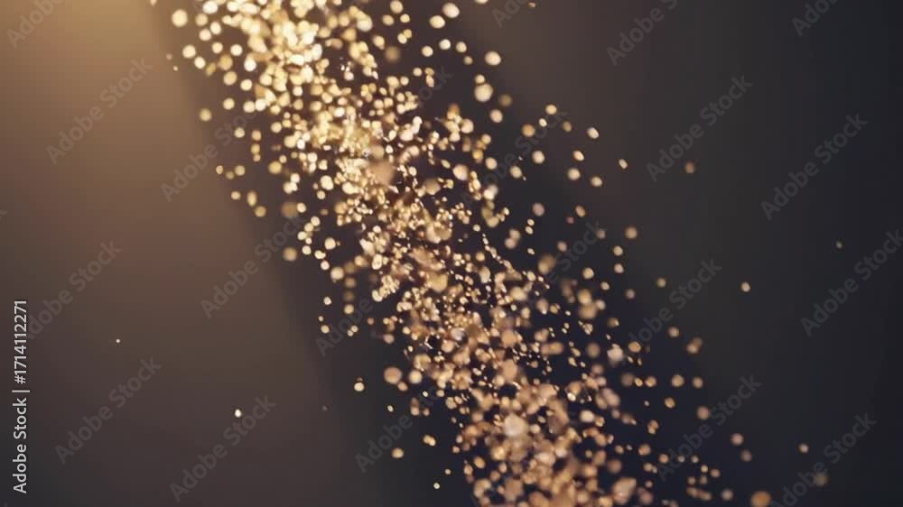 Poster abstract glittering particles in light: dynamic abstract composition featuring streams of luminous, 