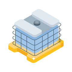 Trendy 3d style icon of water treatment filter