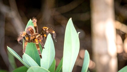 Tarantula on a leaf