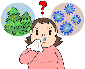 病気のイラスト - 花粉症・感染症・初期症状・鼻水