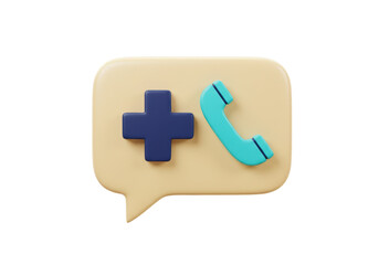 Fototapeta premium Isolated Emergency Healthcare Consultation Chat Message, Medical Aid Symbol Icon Call Center