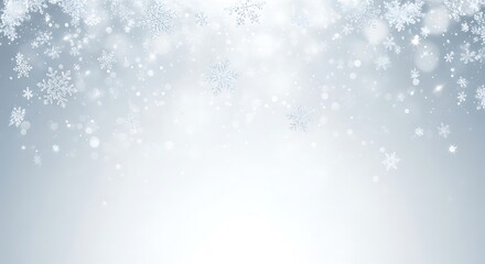 Elegant Snowflakes Falling on Soft Blue Winter Background