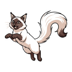 Siamese Cat Illustration: An illustration captures the elegance of a playful siamese cat. showcasing a unique artistic interpretation of animal beauty
