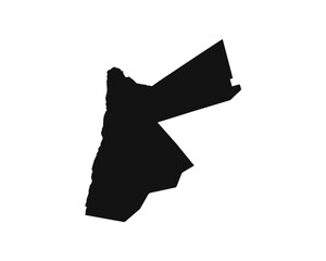 Black and white map of Jordan
