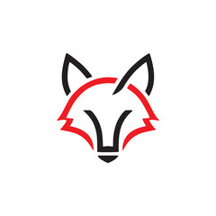 minimalist red and black wolf head logo