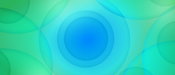 Abstract circle papercut layer gradient blue and green background